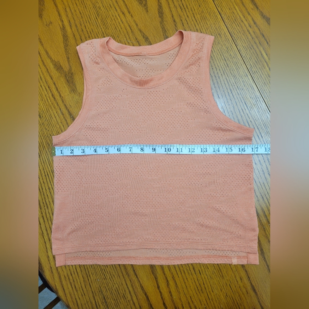 Lululemon Train to Be Cropped Muscle Tank Top Dot Camo Orange Size 4 Sleeveless - Picture 6 of 10